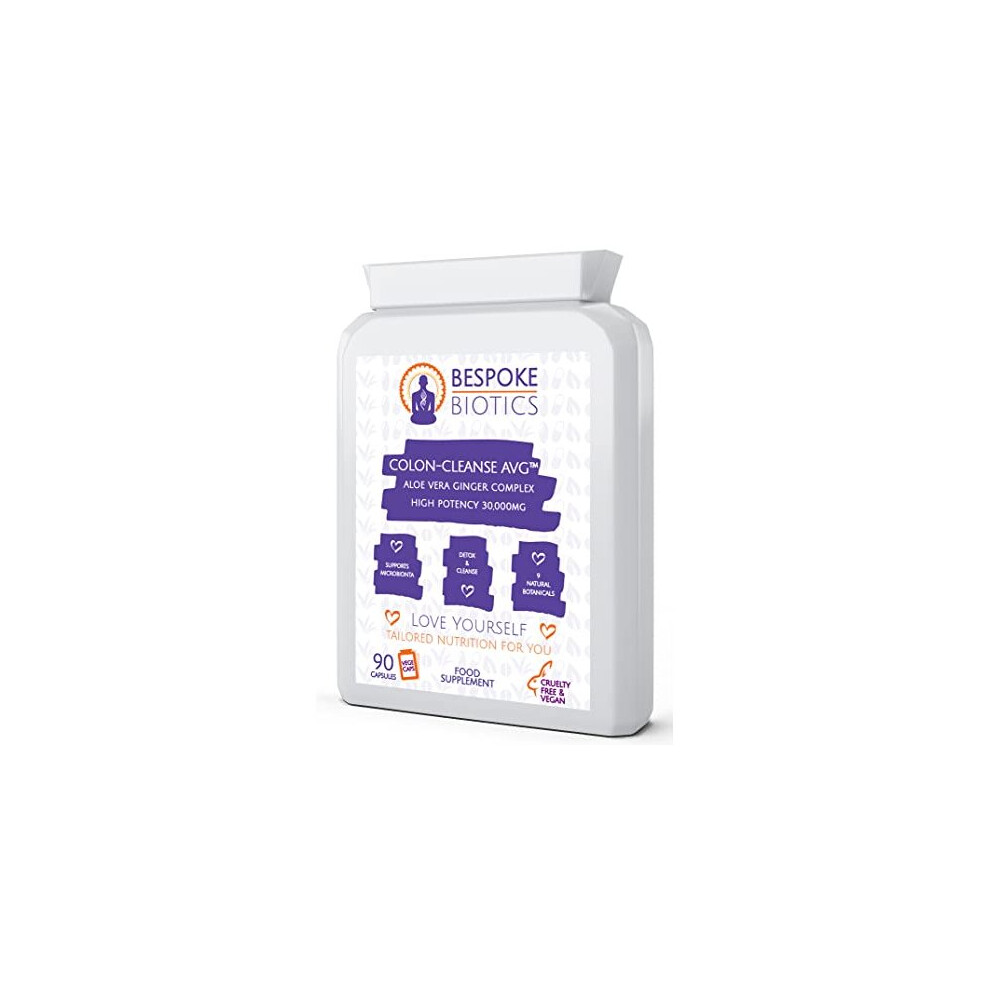 Aloe Vera & Ginger 90 Capsules Detox Colon Cleanse Supplements – High Strength 90 I Aloe Vera 10,000mg/capsule with Natural Herbal Ingredients for 