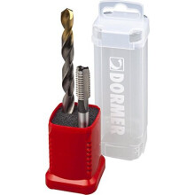 Set E500 Taps and A002 Drill bits with 118 Degree Tin Tipped Split Point, Tap Size M8NO2