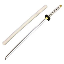 Halloween Prop for Katana Weapon Cosplay Sword Roronoa Zoro PU Rubber Samurai Swords Birthdays Gifts (White)