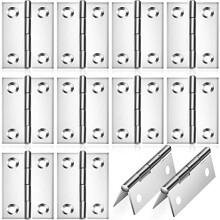 12 Pieces Hinges Stainless Steel Folding Butt Hinges Small Door Hinge 2'' Bearing Hinges for Closet, Drawer, Window, Boxes, Gate, Silver