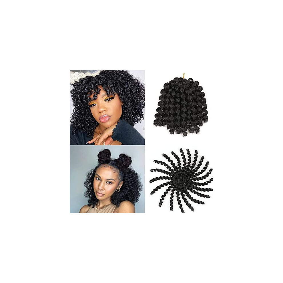 Xtrend 5 Packs/Lot Wand Curl Jamaican Bounce Twist Braids Hair Crochet Braids Curly Hair Extension 8Inch Synthetic Hair Weave For Women 20Strands/Pack (8Inch