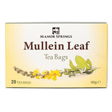 Mullein Leaf Tea Bags by Manor Springs 20 Tea Bags Herbal Tea Premium Quality by Manor Springs