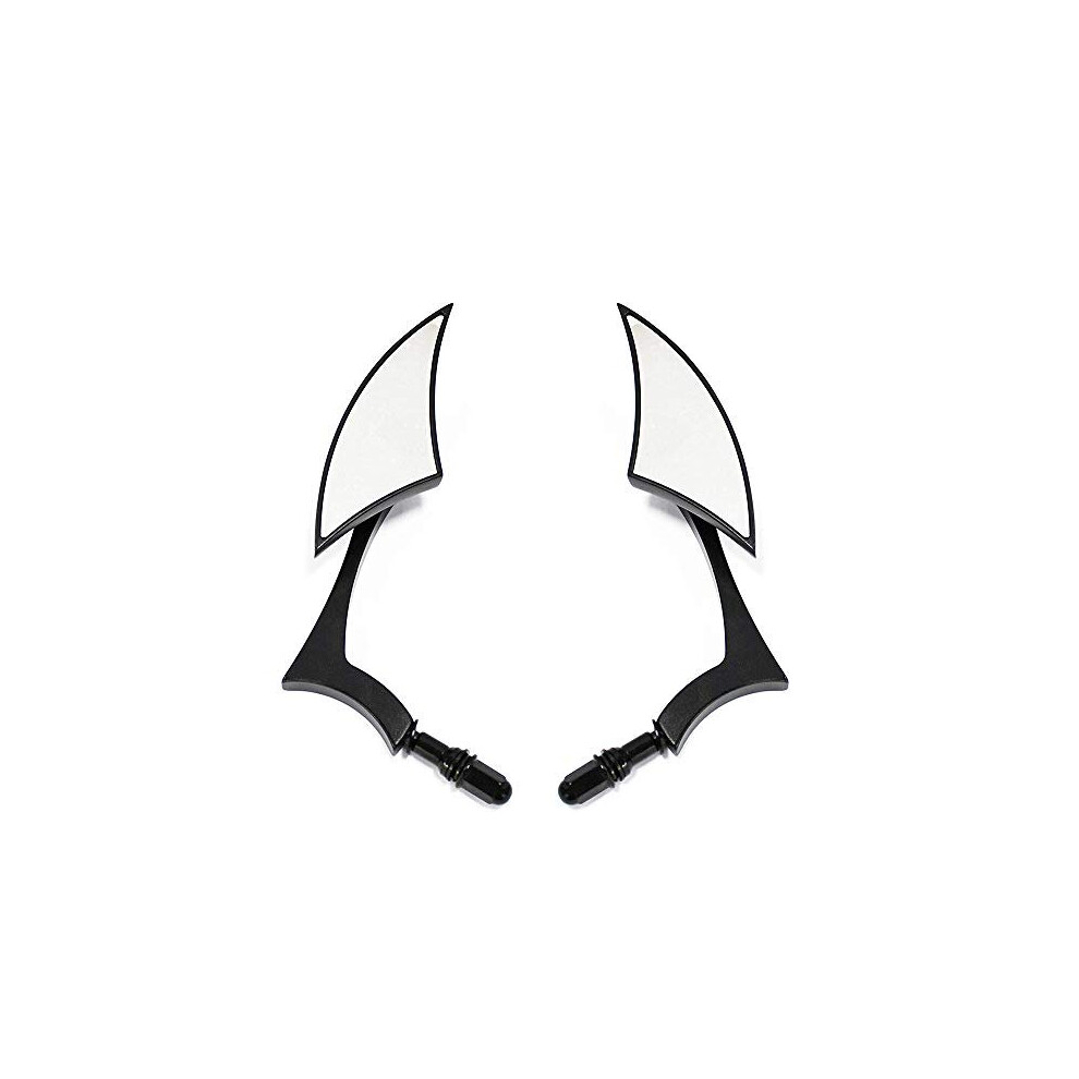 Motorcycle Aluminum Blade Universal Rearview Side Mirrors Silverado End Mirrors Rear View For Cruiser Bobber Chopper Harley (Black)