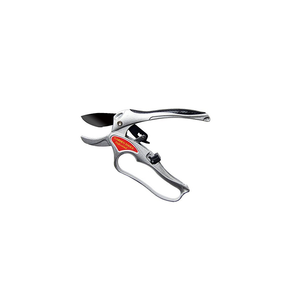 Bypass Pruning Shears 8 inch SK-5 Steel Blade Gardening Hand Pruners Cutter Bush, Shrub & Hedge Clippers Garden Scissors Silver Colour