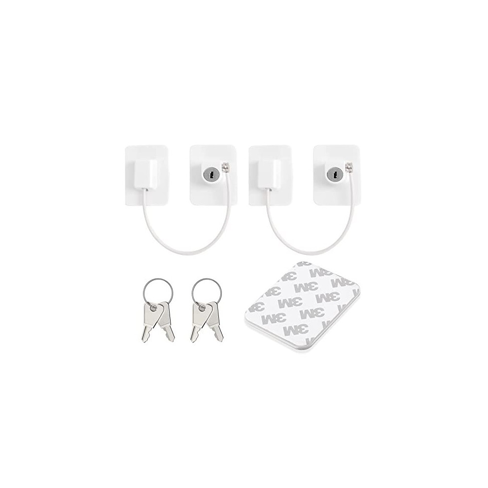 Devenirriche 2 Pack Window Restrictor Locks, Upvc Child Baby Security Window Locks Self Adhesive No Drilling Lock Baby Window Restrictor Pet Window Restrictorsn