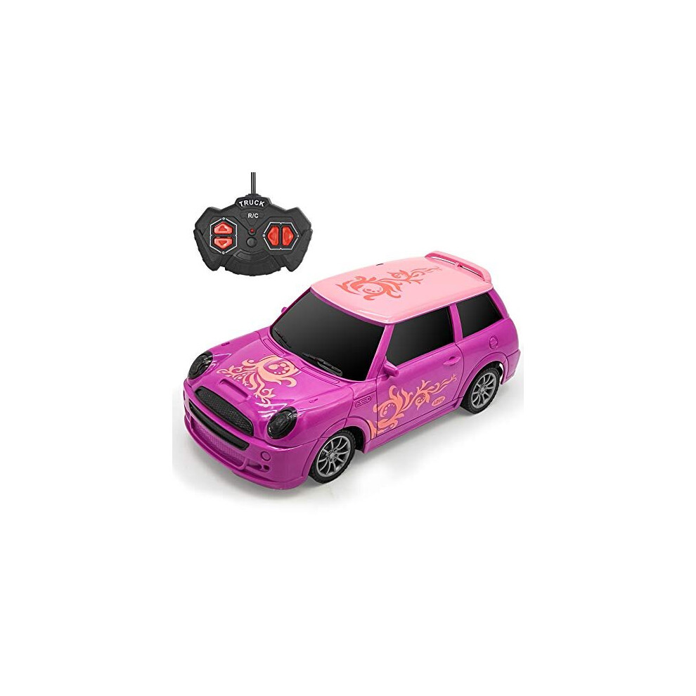 Remote Control Car for Girls- Rc Car Pink Purple Princess Style Racing Car Vehicle with Lighting Remote Control Cars for Kids Age 3 4 5 6 7 8-12