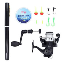 Pen shape Fishing Rod Reel Combo Set Mini Telescopic Portable Pocket Pen Fishing Rod Pole 25m Fishing Line fishing Lures Kit& Accessories