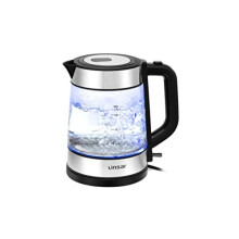 Electric Glass Kettle, 1.7L with Blue LED, Removable Filter, Heat- Resistant Glass, BPA- Free, British Control by STRIX, Cordless Base, Boil-Dry
