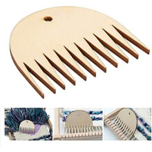 Weaving Comb, 11 Teeth Wooden Tapestry Weaving Loom Comb Tool Loom Tassel Handweaving Comb DIY Multifunctional Braided Accessories