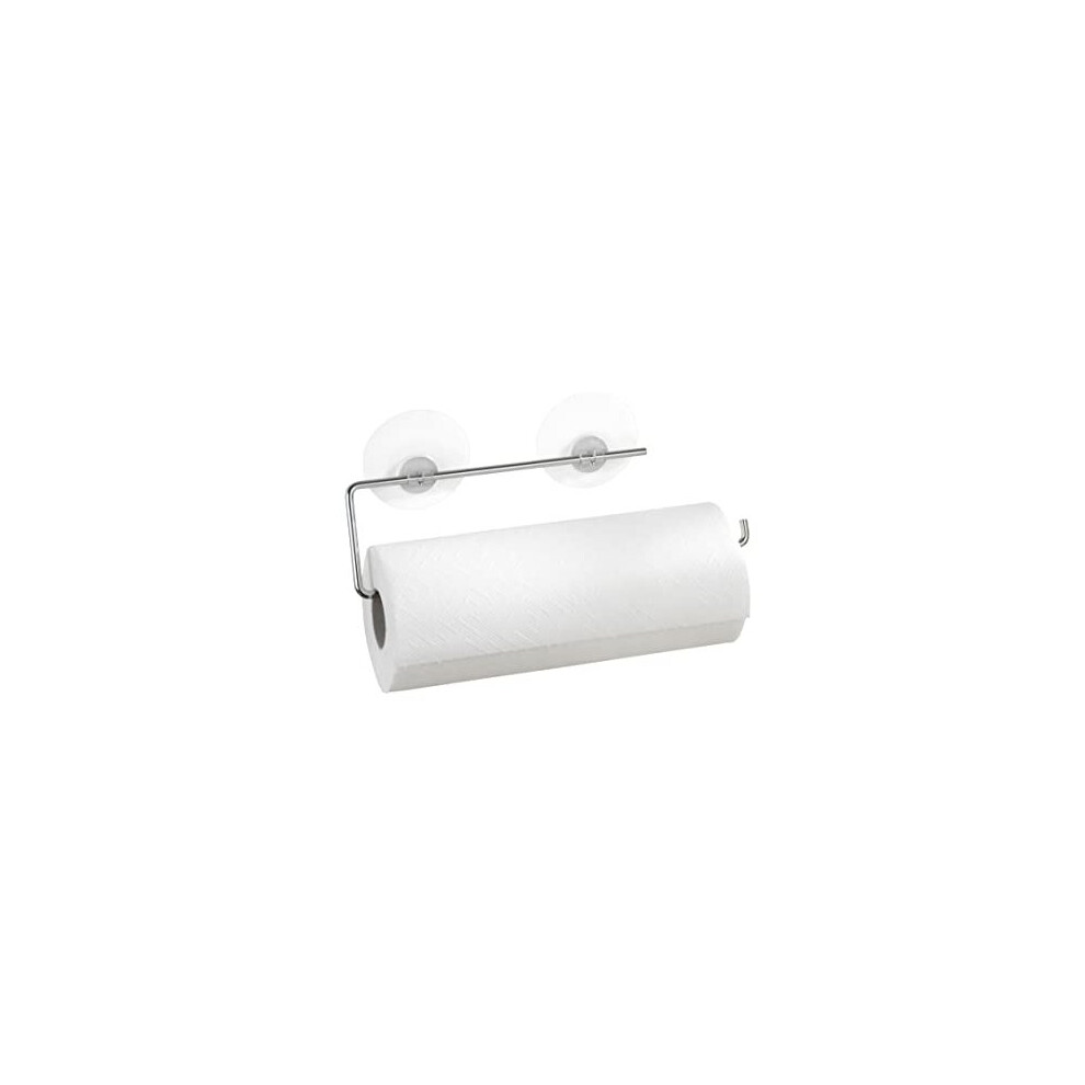 Static-Loc Kitchen roll Holder-Fixing Without Drilling, Chrome plated metal, Silver Shiny, 30 x 8.5 x 0.1 cm