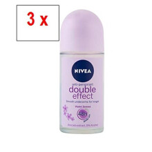 women Double Effect roll-on deodorant, anti-perspirant, pack of 3 x 50 ml