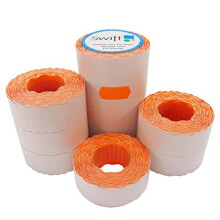 26 x 12 mm Price Gun Labels Orange 10 Rolls 10,000 Stickers CT4 Wavy Edge Pricemarking Tags Fits Many Pricing Labellers