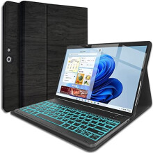 Backlit Keyboard Case for Microsoft Surface Pro 8 (2021 Release) 13 inch, UK Layout 7 Colors Backlight Magnetic Detachable Wireless Keyboard with