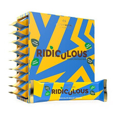 - Ridiculous Vegan Protein Bar | Award Winning | 100% Plant Based & Palm Oil Free | High Protein | Chocolate Biscuit Crunch | 9 Bars
