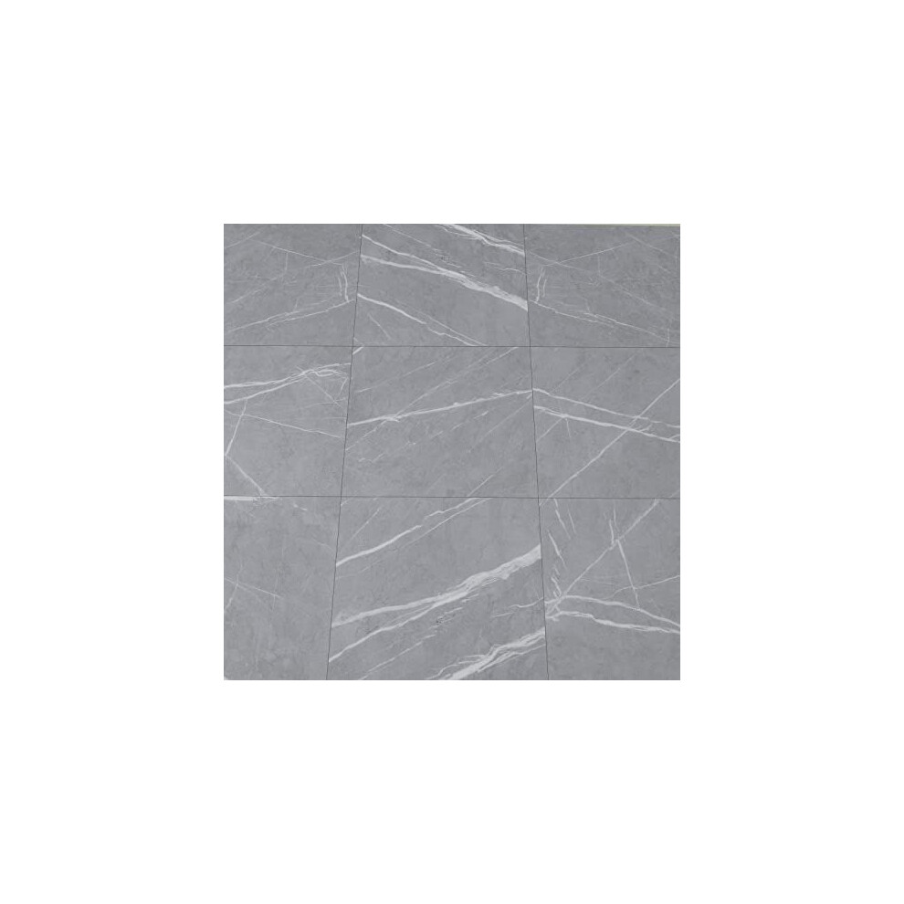Self Adhesive Floor Tile Vinyl Flooring Peel and Stick Grey Marble 30X30cm 10pcs Self Adhesive Floor Stickers Waterproof for Kitchen Living Room and