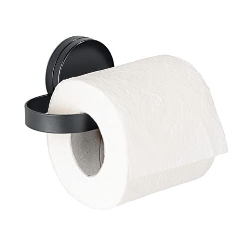 Static-Loc Plus Pavia Toilet Roll Holder Black No Drilling Required