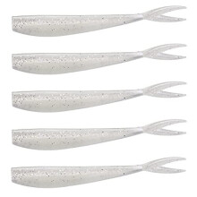 50PCS Soft Lures Soft Plastic Baits Paddle Tail Swimbaits for Bass Trout Topwater Fishing Lures 70mm White