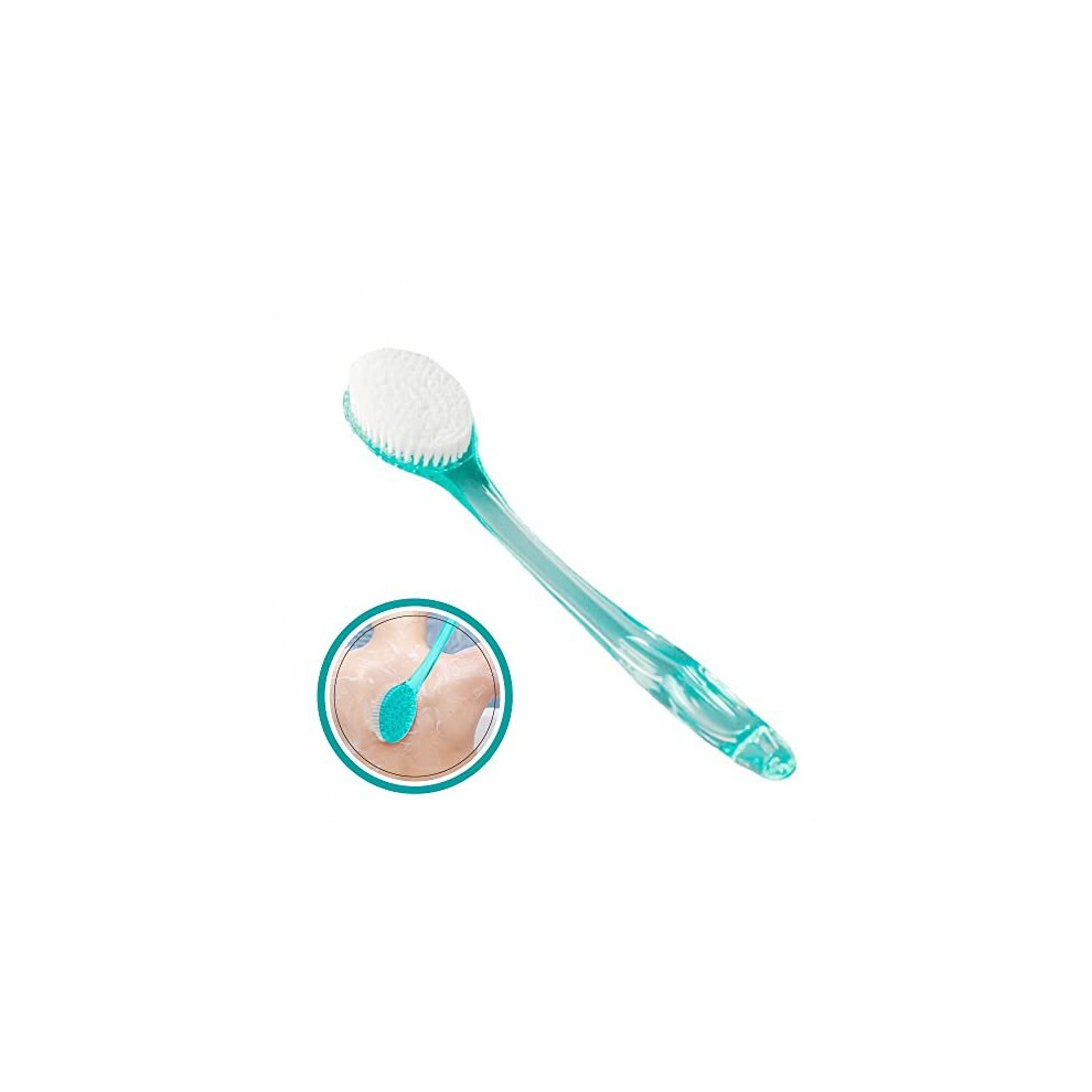 Bath Brush Soft Bristle Back Scrubber Exfoliating Shower Brush Long Handle Back Washer Bath Shower Massager Exfoliator for Exfoliating and Removing