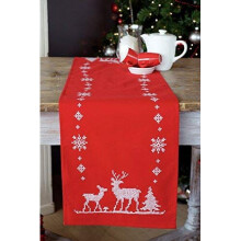 Embroidery Kit: Runner: Christmas Deer, COTTON, NA, 30 x 105cm
