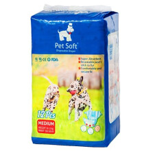 Disposable Dog Puppy Nappies Female Medium 12 Count - Super Absorbent Dog Doggy Cat Diapers