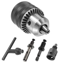 1.5-13mm Capacity Quick Change Drill Chuck Adapter Converter 1/2-20UNF Impact Chuck Conversion Tool Kit with Chuck Key, 1/4" Quick Change Hex Shank,