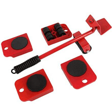 Furniture Lifter Mover Tool Set and 4 pcs 3.9"x3.15" Furniture Slides Kit, Furniture Move Roller Tools, 360 Degree Rotatable Pads, Suitable for Sofas,