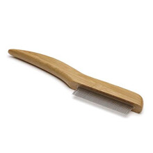 Bamboo Anti-Tangle Flea and Tick Removal Comb for Dog, Cat, Puppy, for All Coat Types, Removes Flea Eggs, Handmade from Natural Sustainable Bamboo
