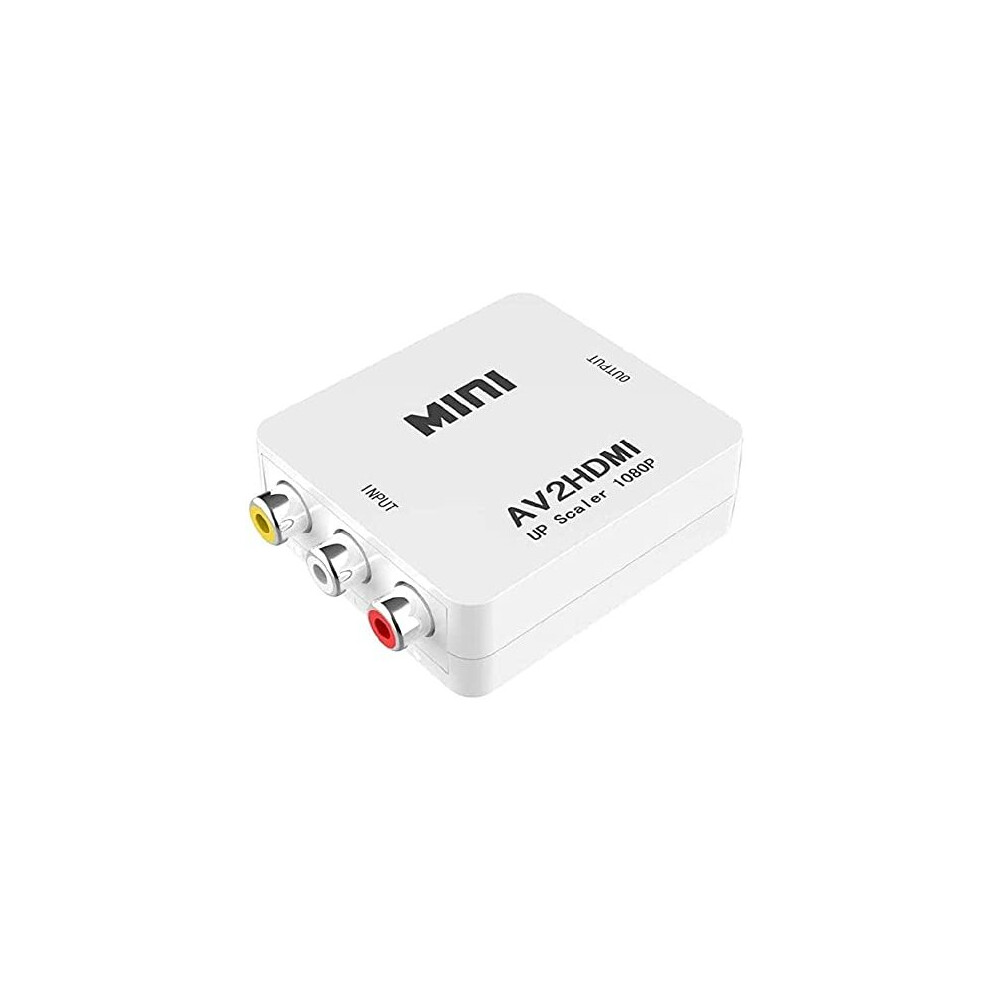 Rca To Hdmi Converter, 1080P Rca Composite Cvbs Av To Hdmi Video Audio Converter Adapter Compatible With N64 Wii Ps2 Xbox Vhs Vcr Camera Dvd, Support 5060760703745