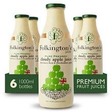 Fruit Juice, Cloudy Apple Juice, 6 Large Glass Bottles, Pressed Fruit Juice, Bulk Pack 1 Litre - Pack of 6