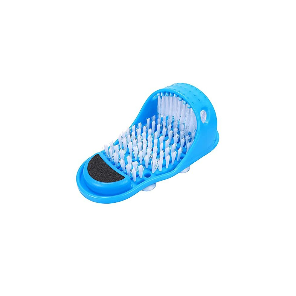 Magic Feet Cleaner Simple Foot Scrubber Feet Shower Spa Easy Feet Cleaning Brush Exfoliating Foot Massager Slipper for Unisex Adults, 1 Pc (Blue)
