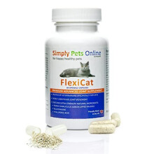 FlexiCat Cat Joint Supplement - Formulated By Vets - Extra Green Lipped Mussel, Glucosamine, Hyaluronic Acid, Vitamins - 60 Sprinkle Capsules