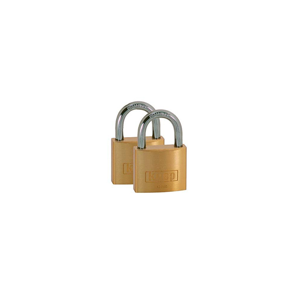 Photos - Door Lock K12040D2 Brass Padlock 40 mm Twin Pack, keyed Alike, Gold