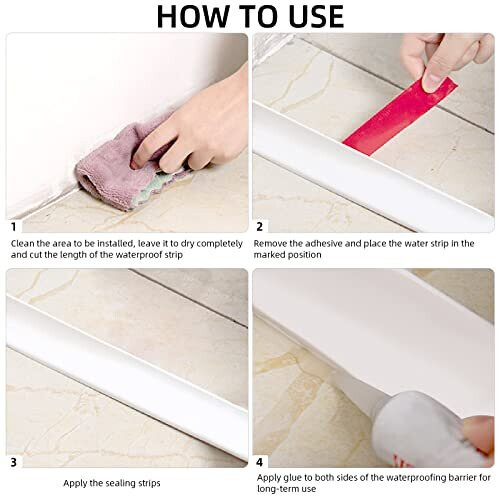 2M/78Inch Silicone Wet Room Floor Barrier Shower Seal Strip Threshold ...