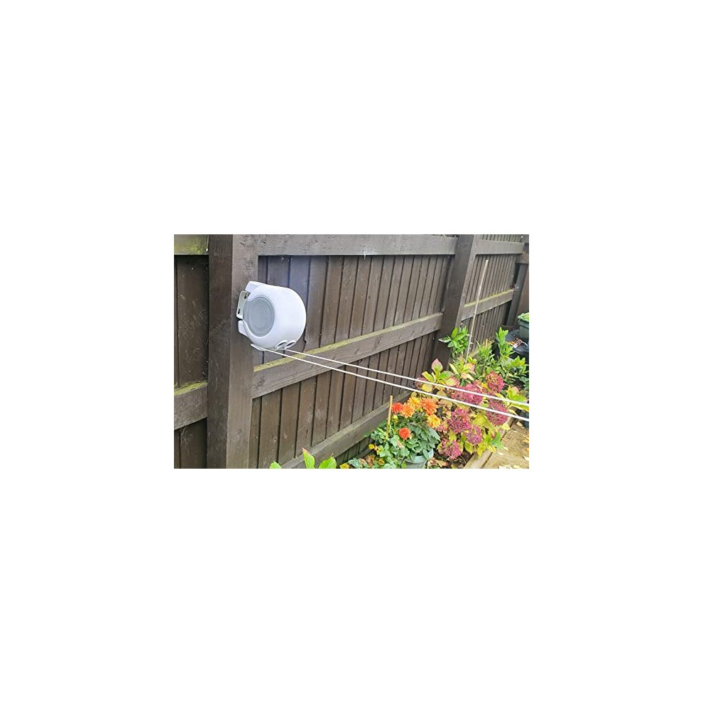26m Wall-Mounted Retractable Double Clothes Drying Line, Heavy Duty Retractable Washing Line, Extendable Reel Airer Clothes line Adjustable Clothes