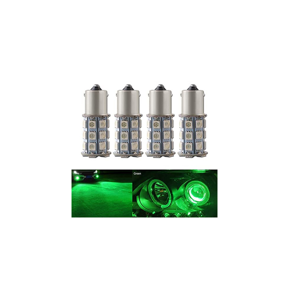 4X 1156 Ba15s Led Bulbs P21w 1141 5050 27-Smd For Front Rear Turn Signal Brake Parking 12V Light/Green 721353885167