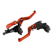 1 Pair Adjustable Break and Clutch Levers, 7/8" Universal Motorcycle Brake Clutch Master Cylinder Reservoir Levers for Motorbike(Red #2) Brakes/Brake