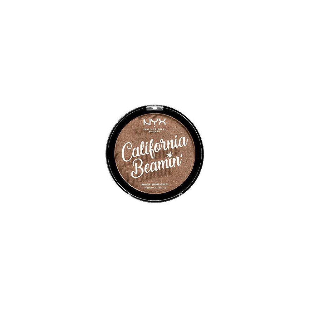 California Beamin' Face and Body Bronzer, Shimmery Pressed Powder, Large Format, Vegan Formula, Satin Finish, 14 g, Shade: The Golden One