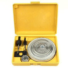 Hole Saw Cutter Kit 19Pcs/Set Carbon Steel Downlights Drill Bit Tools for Wood, Plasterboard, Plastic and Non Ferrous Metals 19-127mm