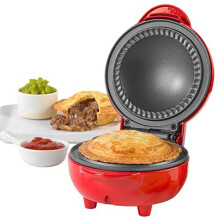 EK4914 Mini Pie Maker - Deep-Fill Pie Machine, Non-Stick 12.5cm Plate, 3 Minute Preheat, Built-in Crimping Edge, Bake Traditional British Pies, 2.6cm