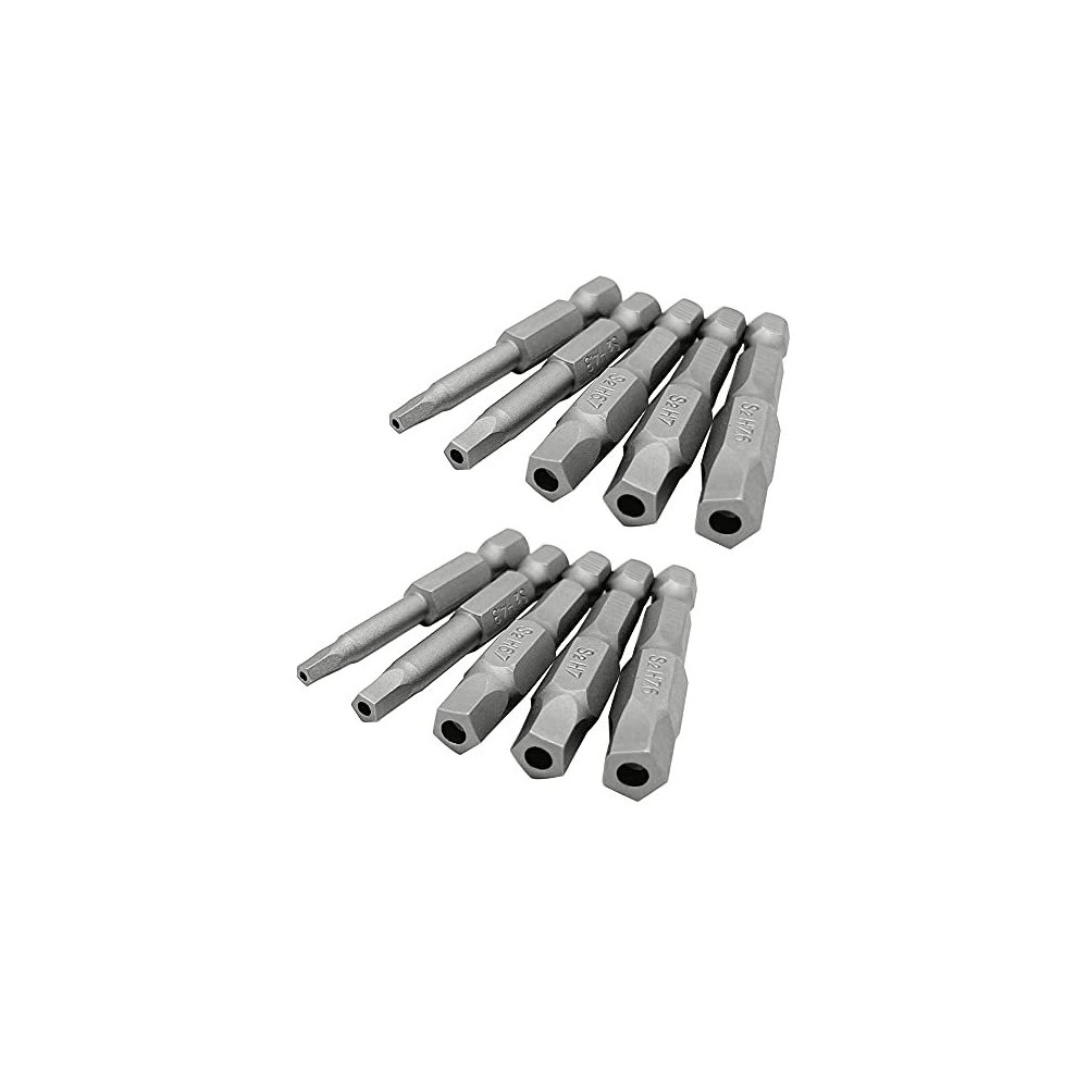 10Pcs Magnetic Pentagon Head Screwdriver Bits Set 1/4 Inch Hex Shank Security Tamper Proof Pentagonal Drive Bit Five-Sided Figure Screw Driver Drill 781509200534