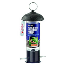 A01515 Steel Nyger Seed Feeder - Black, 10 x 10 x 10 cm