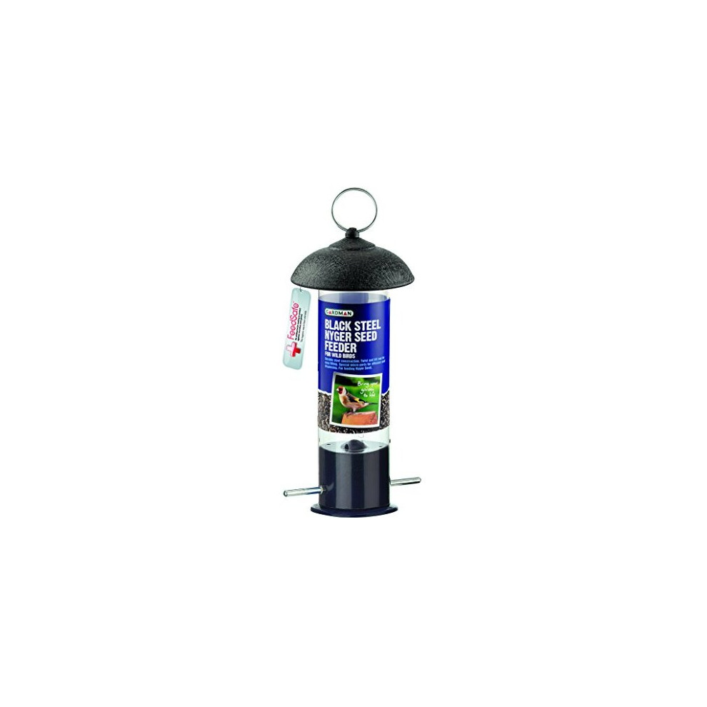 A01515 Steel Nyger Seed Feeder - Black, 10 x 10 x 10 cm