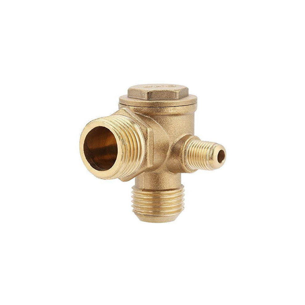 Thread 3-Way Air Compressor Valve Male Threaded 90 Degree Brass Non-Return Check Valve Spare Parts Air-Compressor Accessories Tube Connector Tool 20 * 719233305195