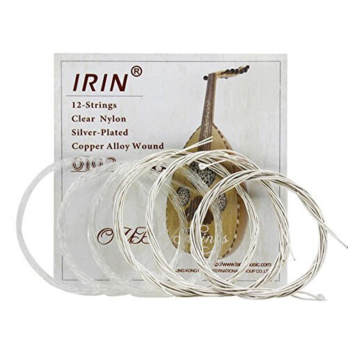 Oud Strings, Nylon Silver Plated Copper Alloy Clear Normal Tension Oud Strings Set Replacement Accessory (12 strings)