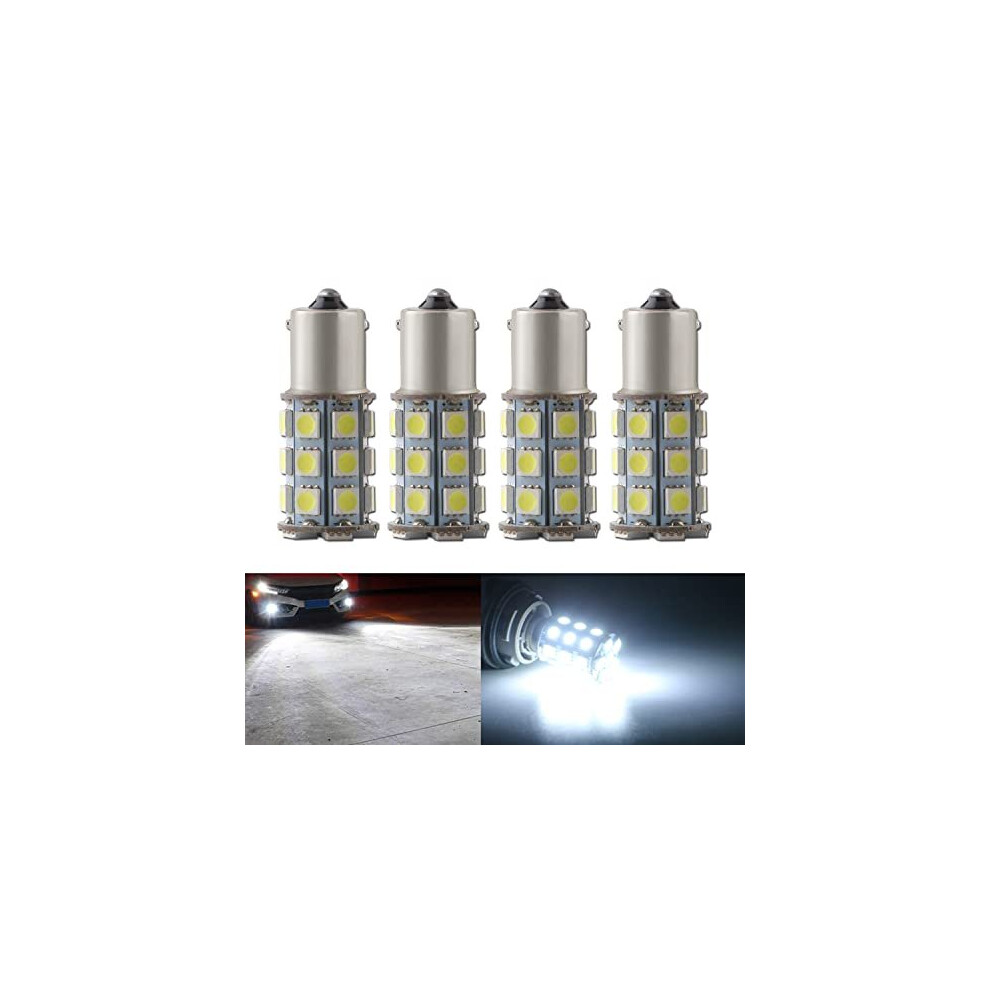 4X 1156 Ba15s Led Bulbs P21w 1141 5050 27-Smd For Car Front Rear Turn Signal Brake Parking Light/White 721353885129