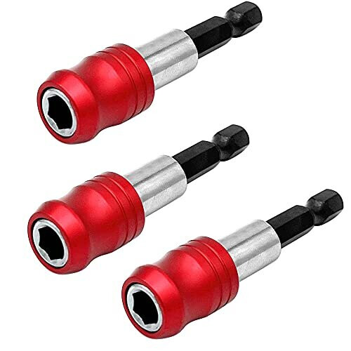 3pcs 1/4” Hex Shank Magnetic Screwdriver Bits Holder Quick Release Drill Bit Extension Bar Chuck Adapter Quick Change Socket Screw Driver Drill Bit