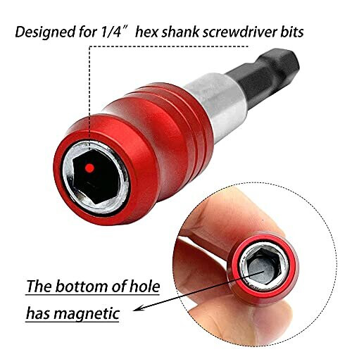3pcs 1/4” Hex Shank Magnetic Screwdriver Bits Holder Quick Release Drill Bit Extension Bar Chuck Adapter Quick Change Socket Screw Driver Drill Bit 2