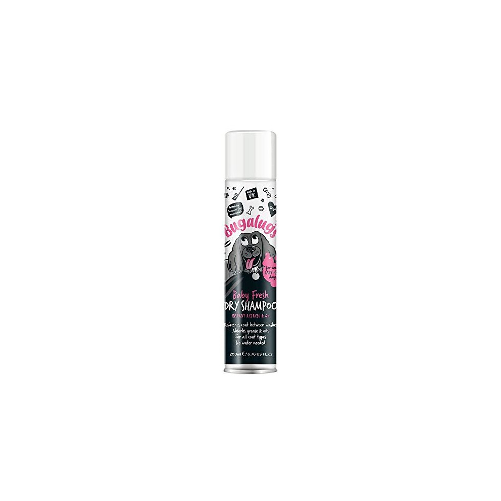 Bugalugs Dry Dog Shampoo By With Fragrance Removes Oil & Grease, Dog Grooming Shampoo Products For Smelly Dogs, Best Puppy Shampoo, Professional Groom