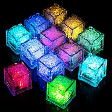 Baby Bath Toys, 12Pcs LED Light Up Ice Cubes for Bath, Liquid Sensor Light Up Bath Toys for 1 2 3 4 Year Old, Baby Light Up Bathtub Toys Shower Toys,