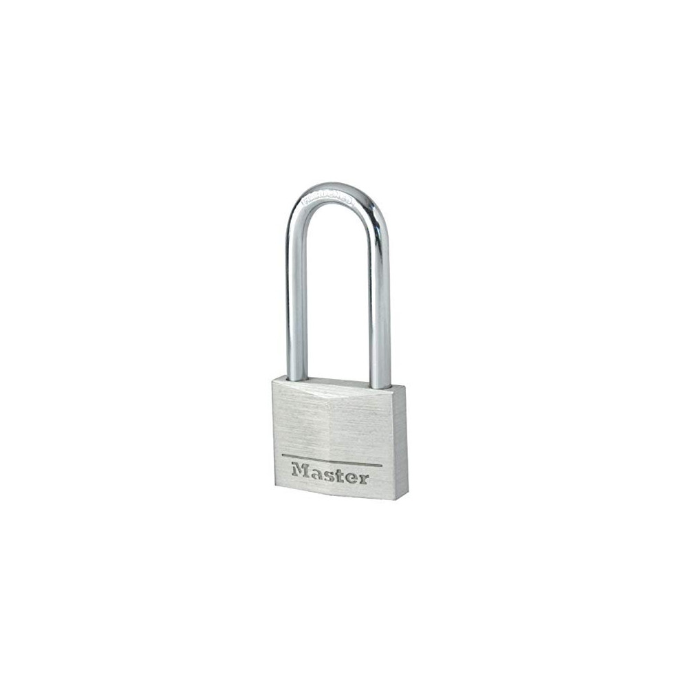 9140EURDLH Key Padlock in Aluminium with Long Shackle, Grey, 4 x 8.9 x 1.3 cm